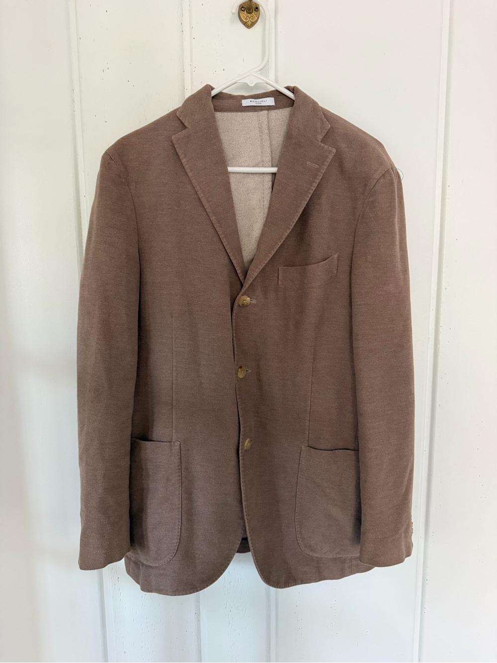 Boglioli Milano Garment-Dyed Brushed Moleskin Blazer Jacket Brown EU 50/US 40